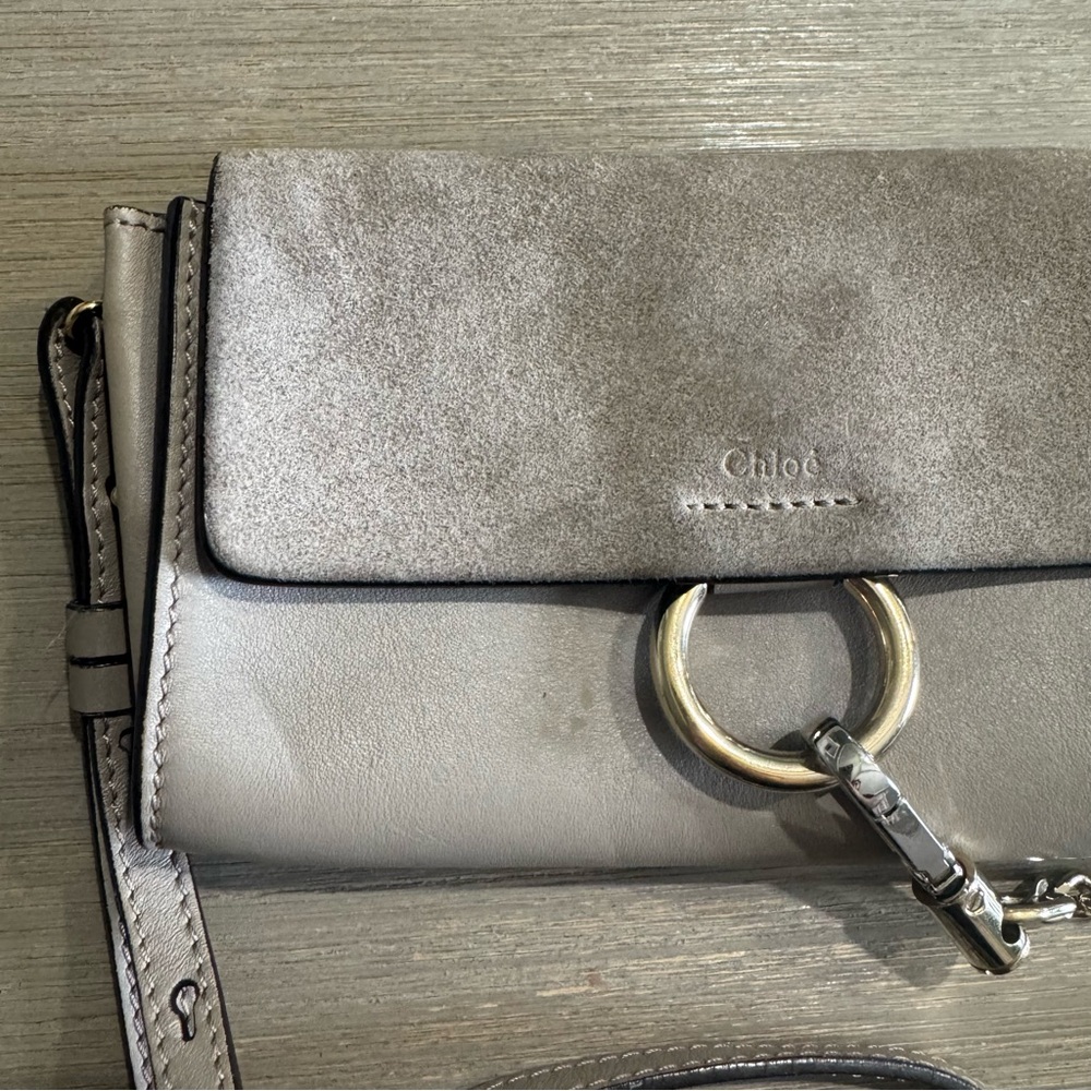Chloe Mini Faye Crossbosy Bag Gray Side Bag - Picture 2 of 16